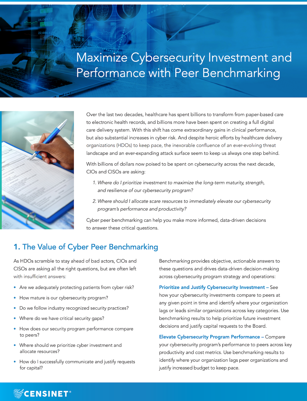 Maximize Cybersecurity Investment and Performance with Peer Benchmarking Cover