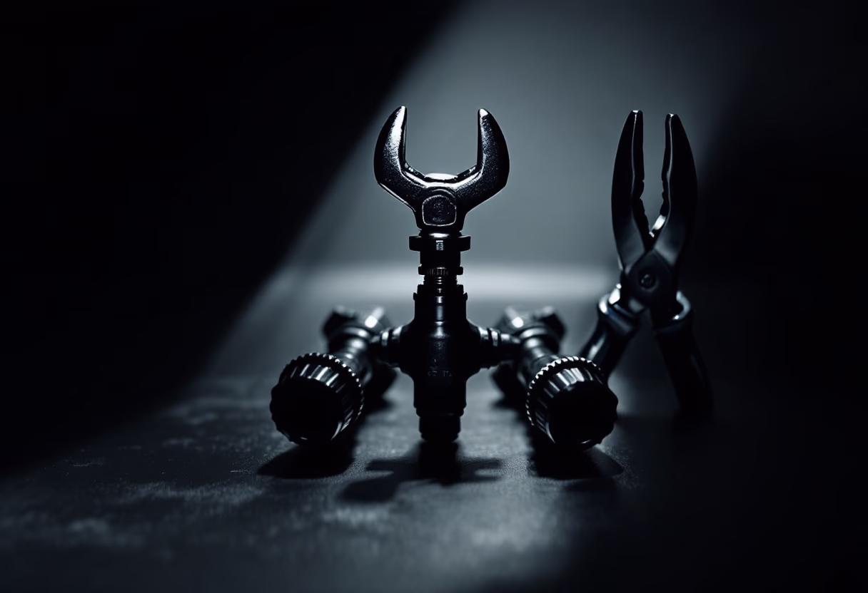 [background image] image of plumbing tools closeup (for a plumbing service)