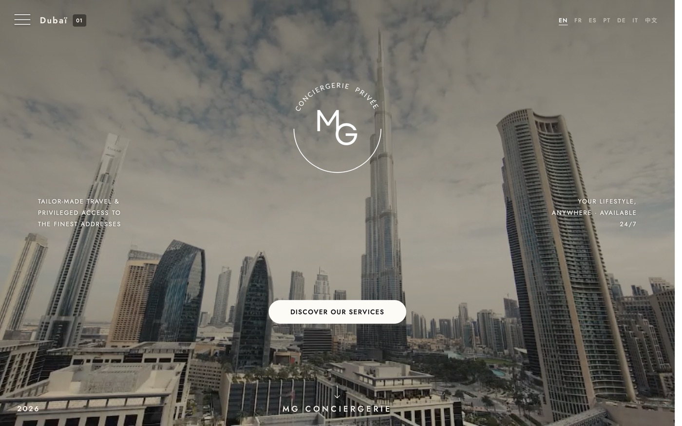 Site MG Conciergerie Privée sur ordinateur