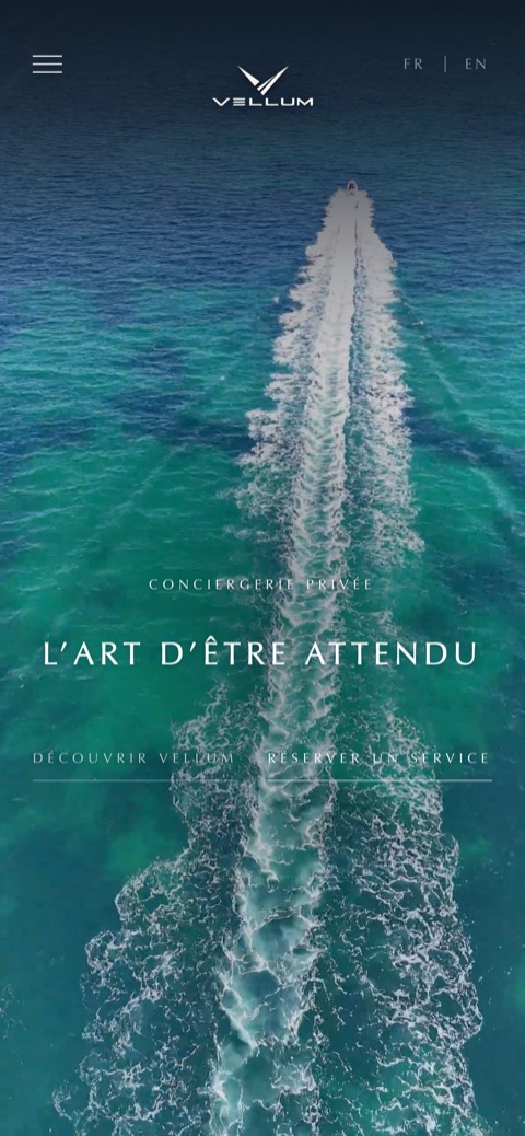 Site VELLUM sur téléphone