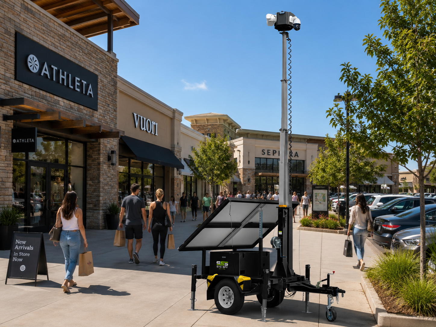 Surveillance trailer at a retail center