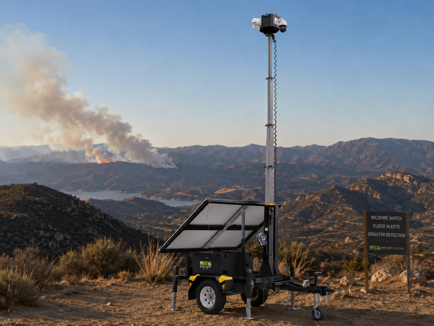 Surveillance trailer monitoring for environmental hazards