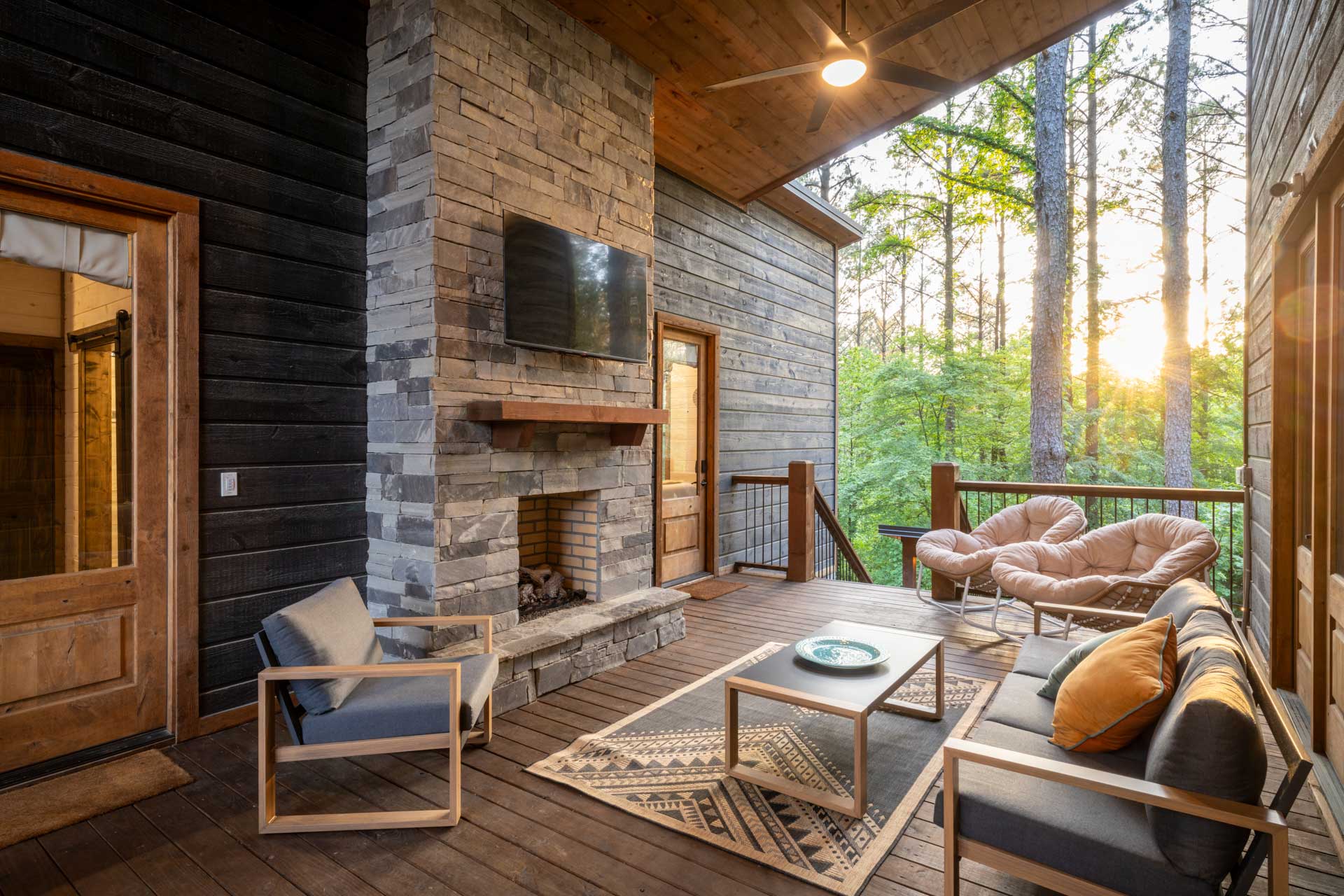 There are two ceiling fans set up on the patio to keep you cool during the hotter months. We've also provided a 6-burner gas grill for an epic meal for the whole group. 