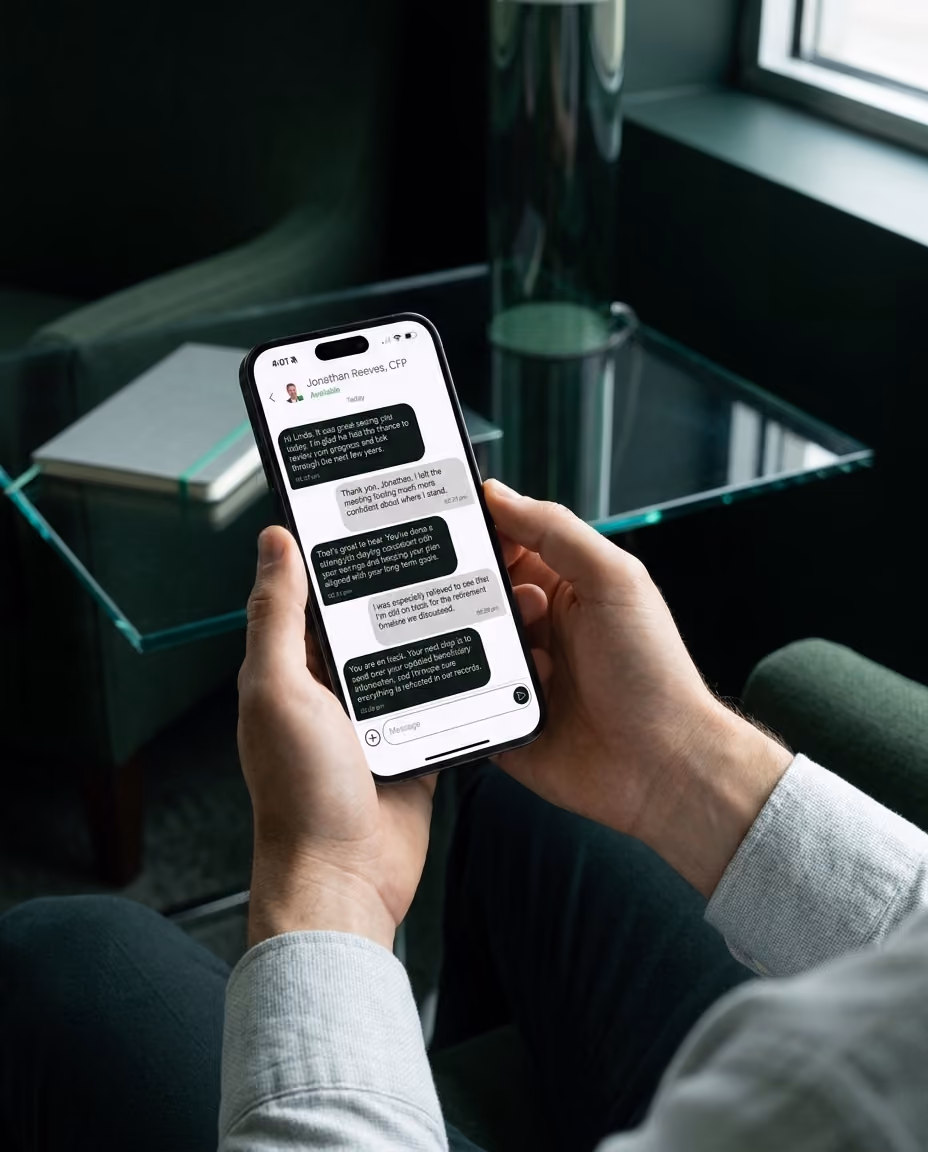 Secure encrypted client messaging on the Fynancial app