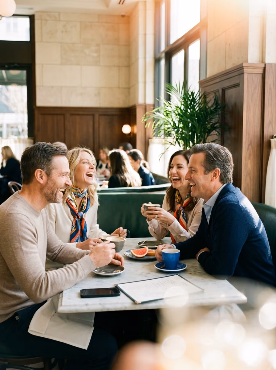 A group meeting around a table