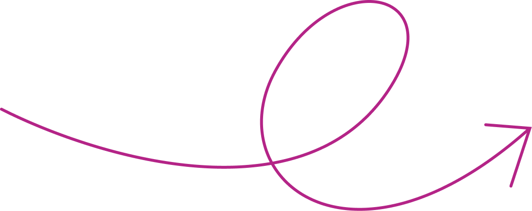 A loopy pink arrow