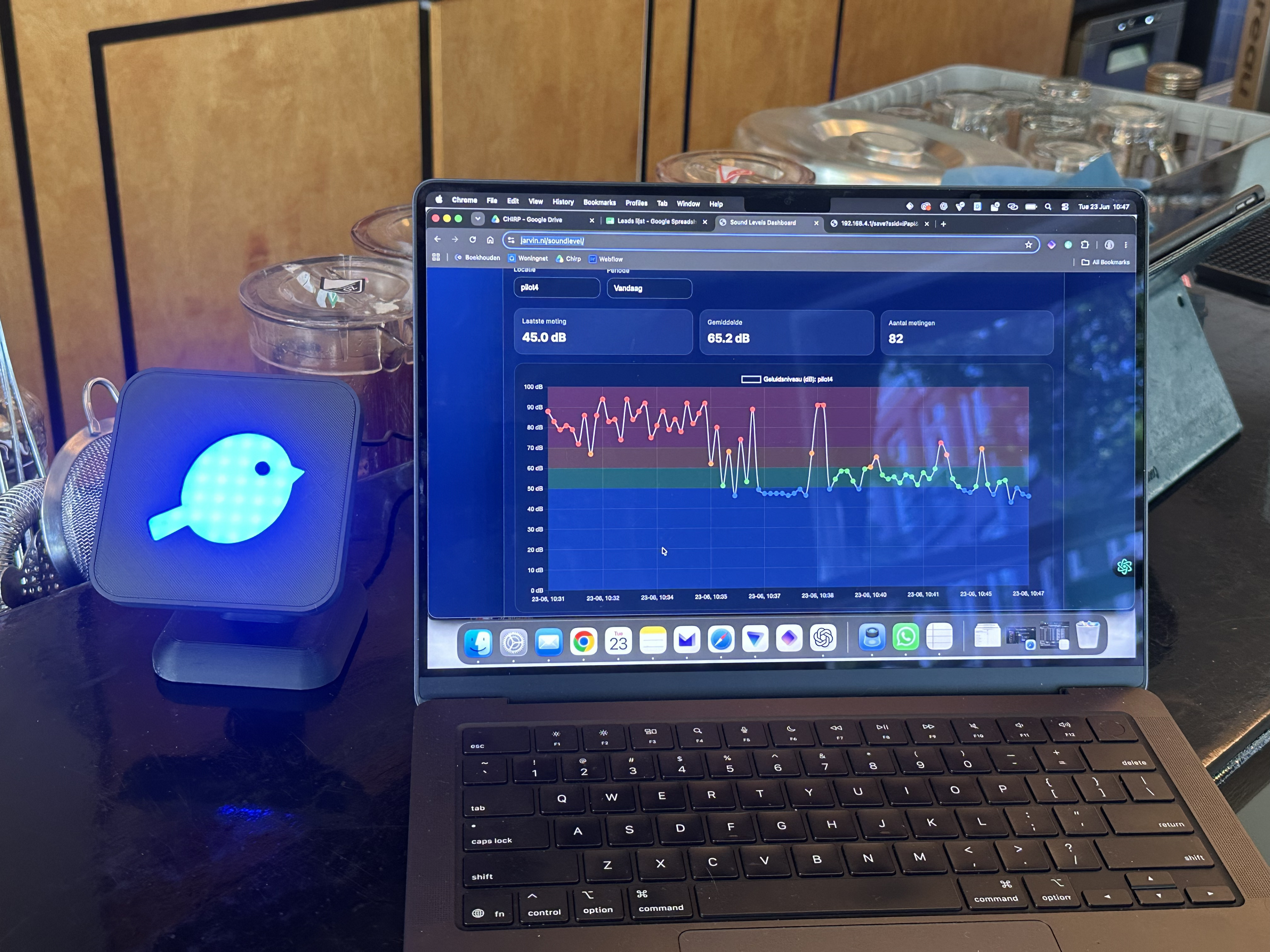 Chirp and a live sound report during a pilot