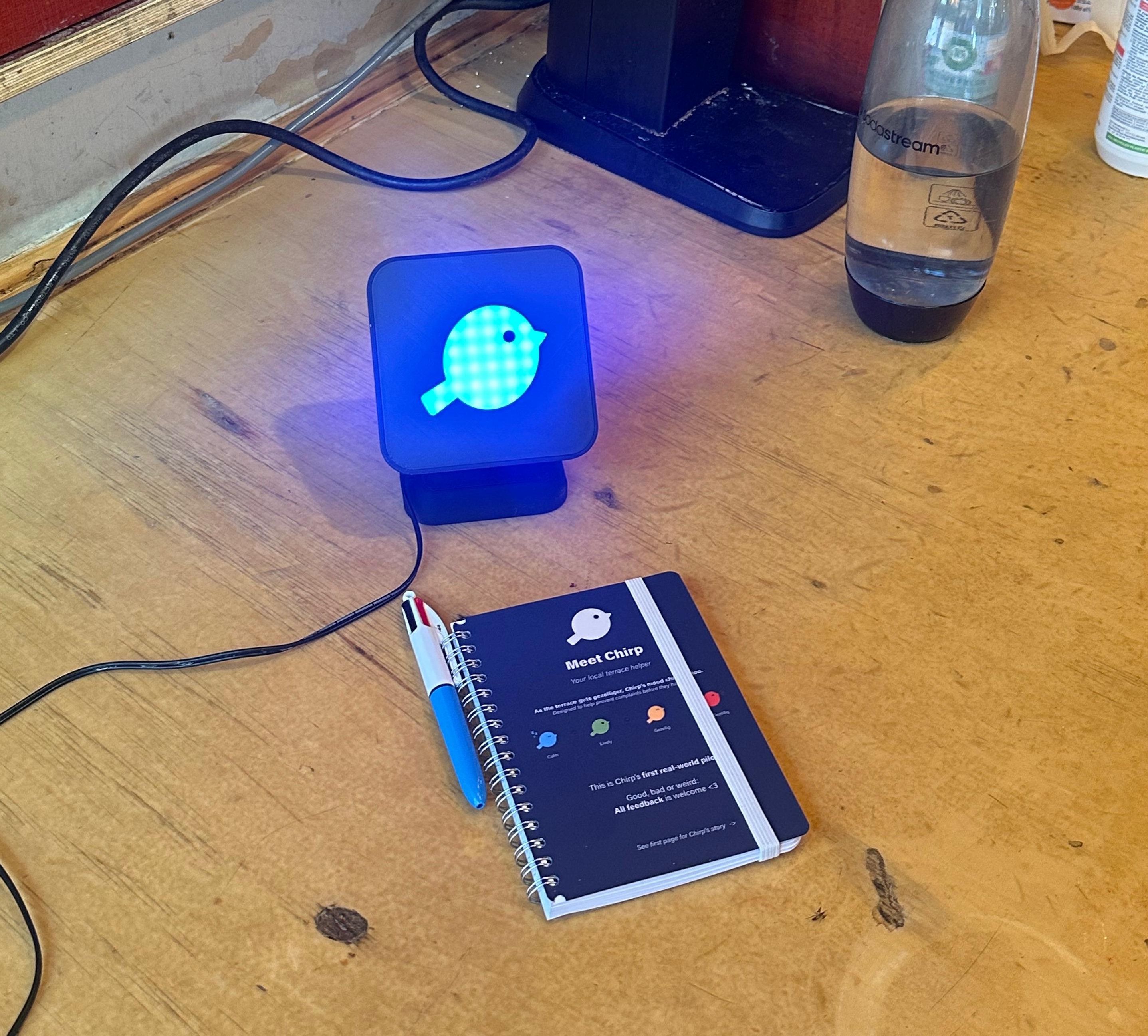 Chirp on the bar with a pilot information card