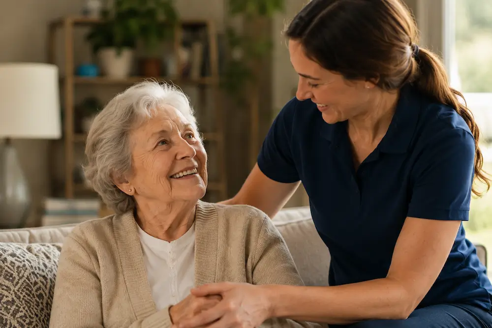 Mrs. Cooper receiving in home care from nurse