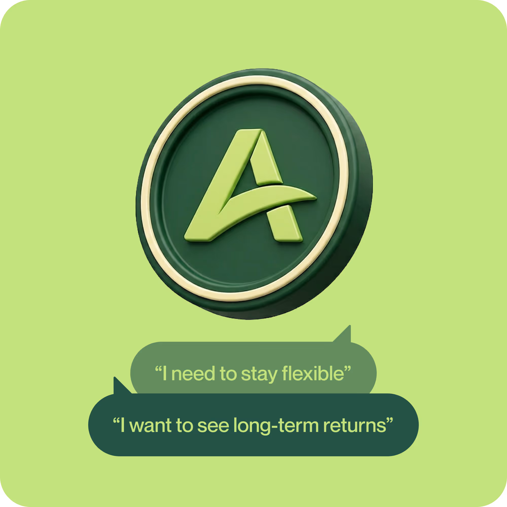 3D green dollar coin icon representing medium-term steady monthly income goals.