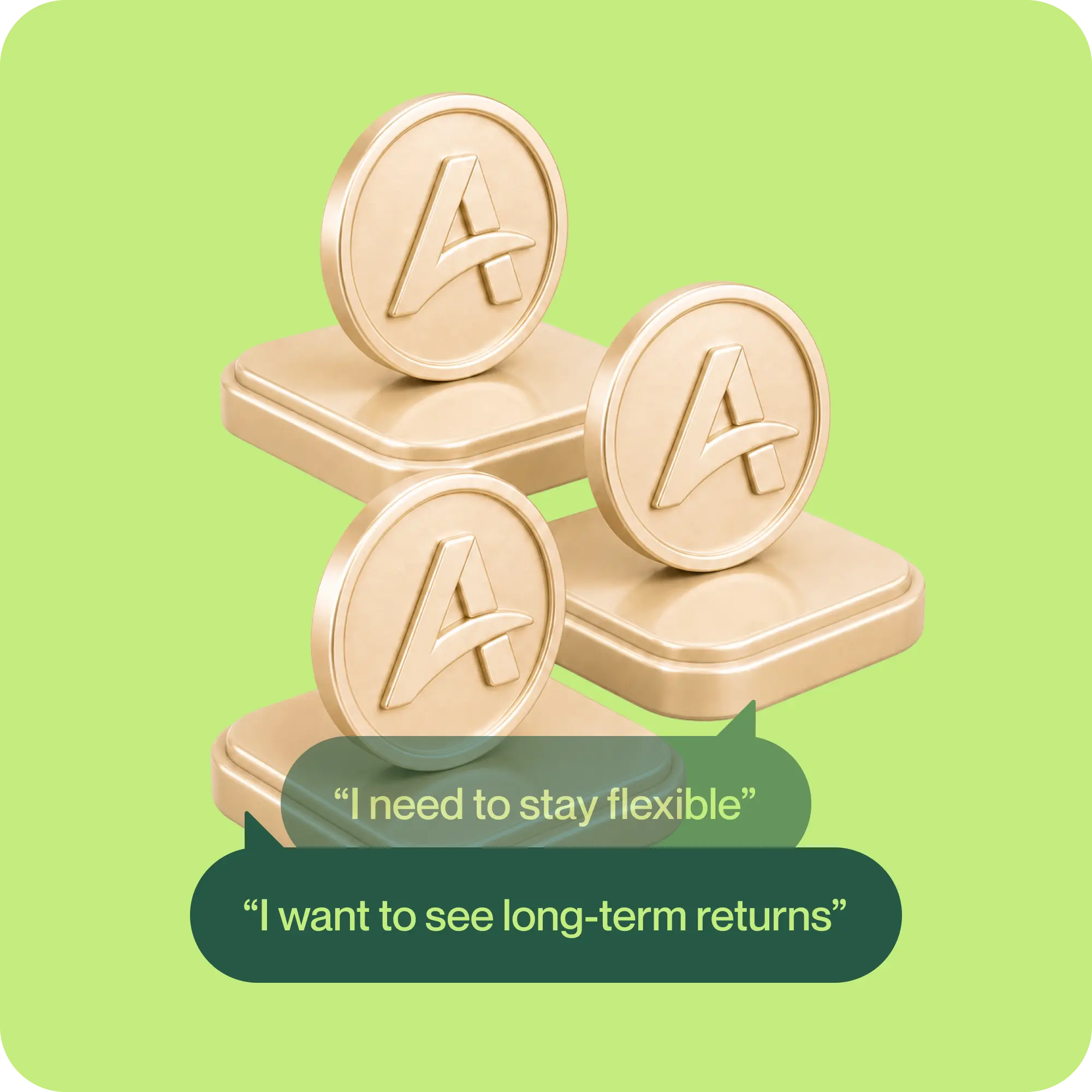 3D green dollar coin icon representing medium-term steady monthly income goals.
