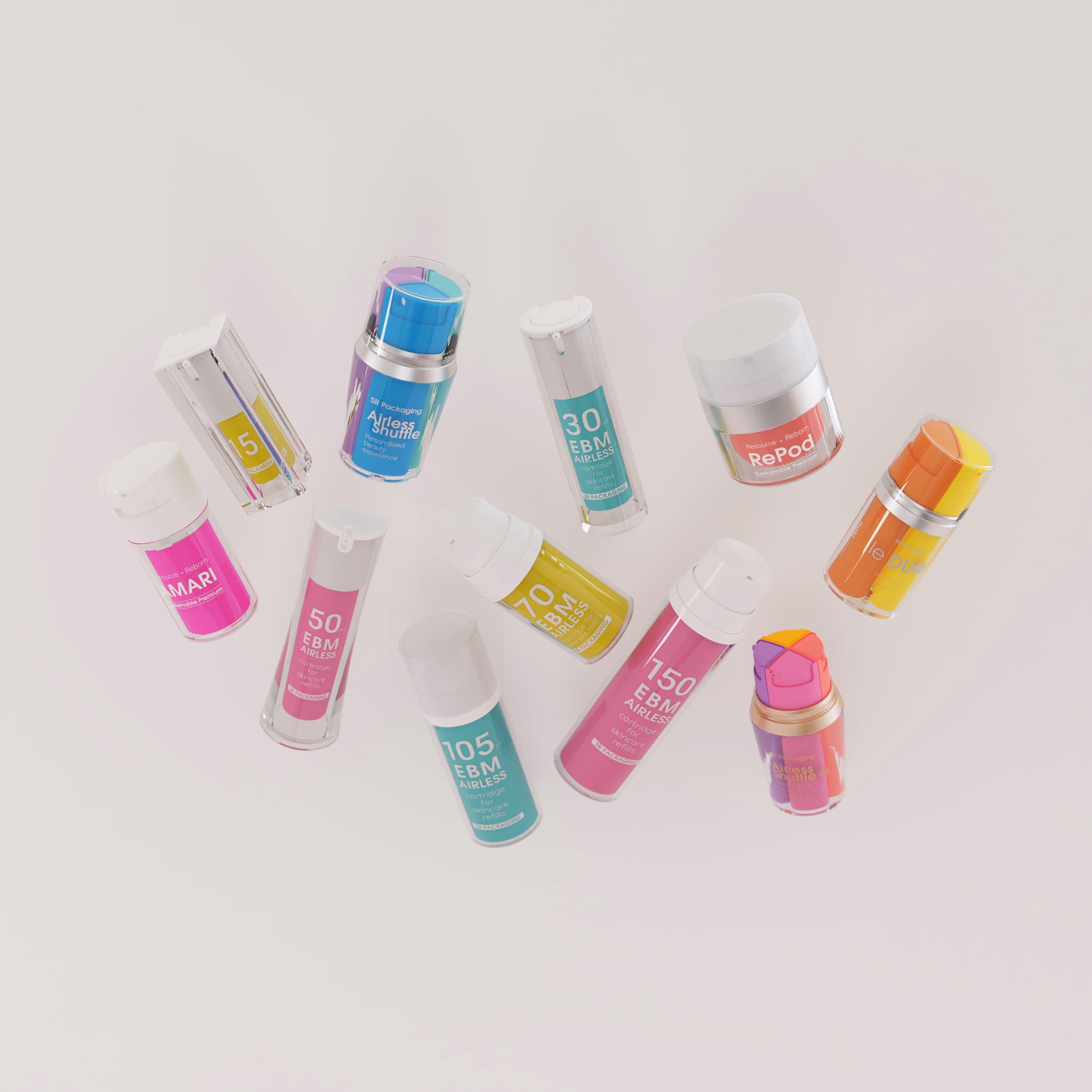 Refillable EBM AIRLESS for elegant beauty and clean skincare