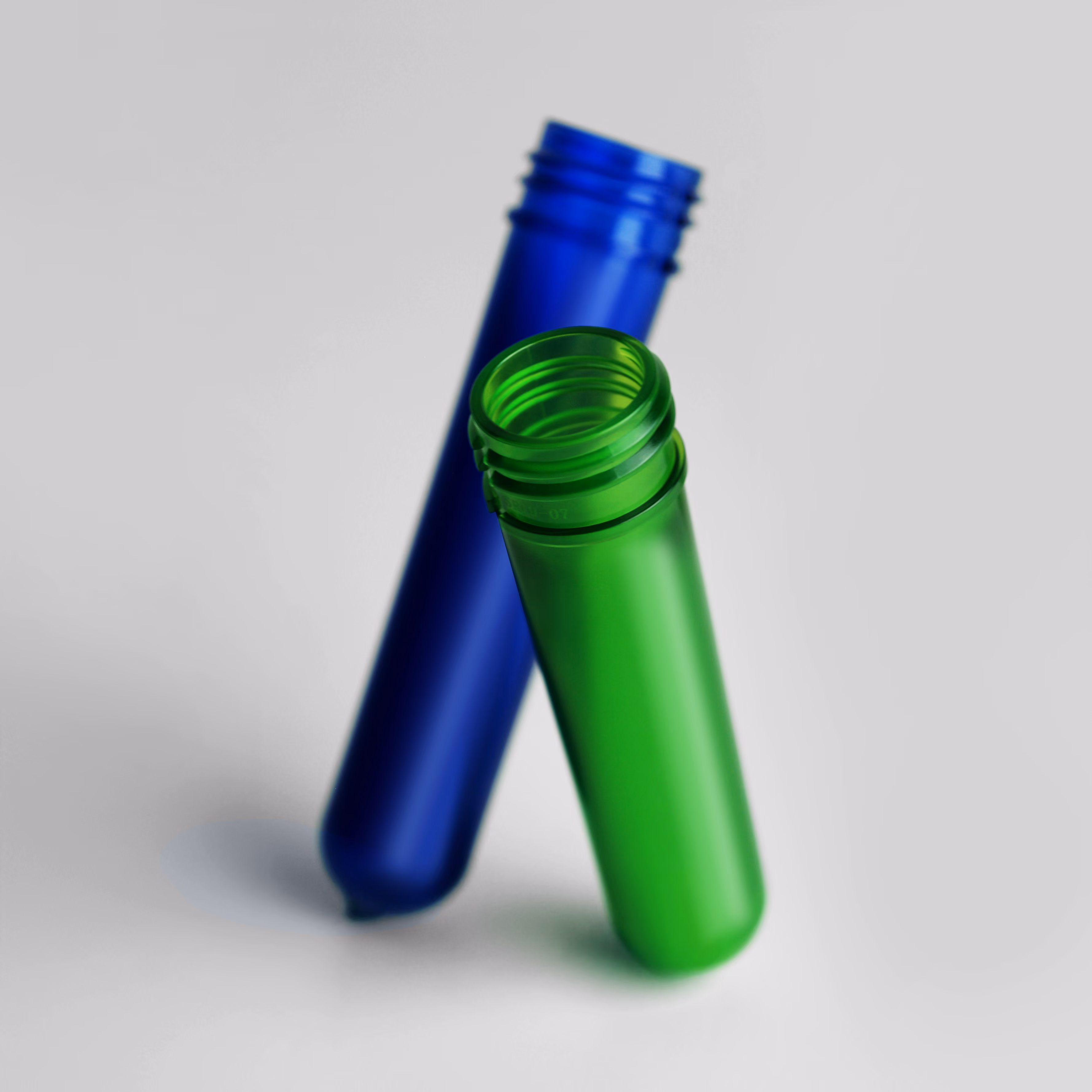 PET preform matte masterbatch green & blue for skincare PET bottles