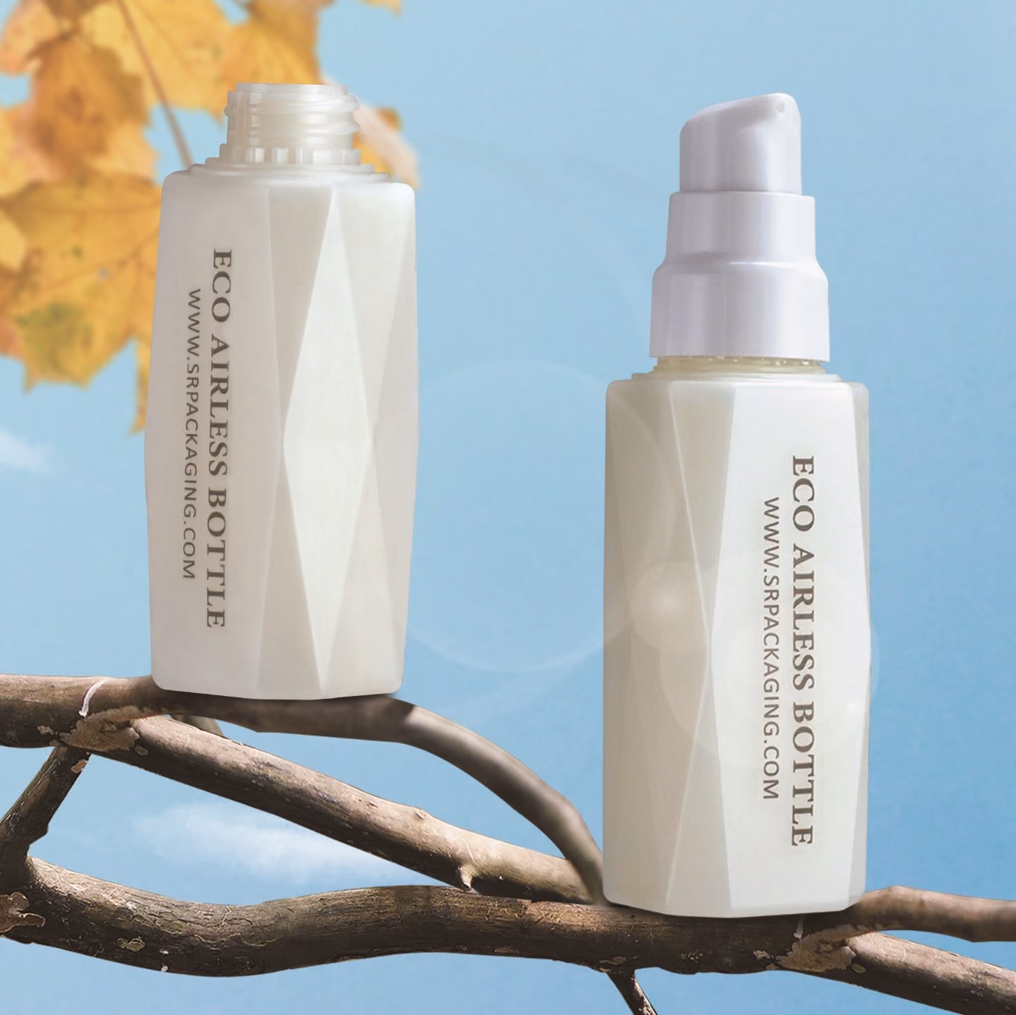 Refillable PCR EBM AIRLESS made in Taiwan for clean beauty skincare products.