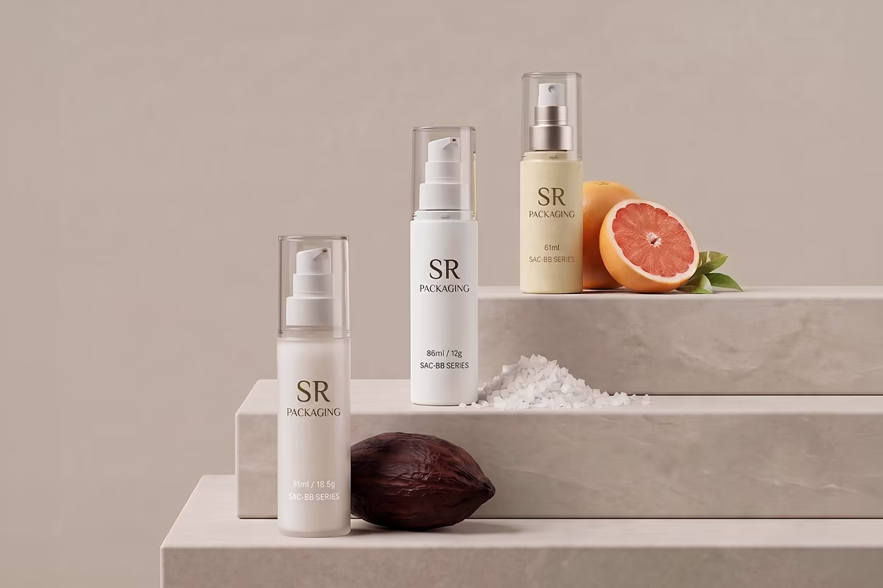 Recyclable PCR PET bottles for clean beauty