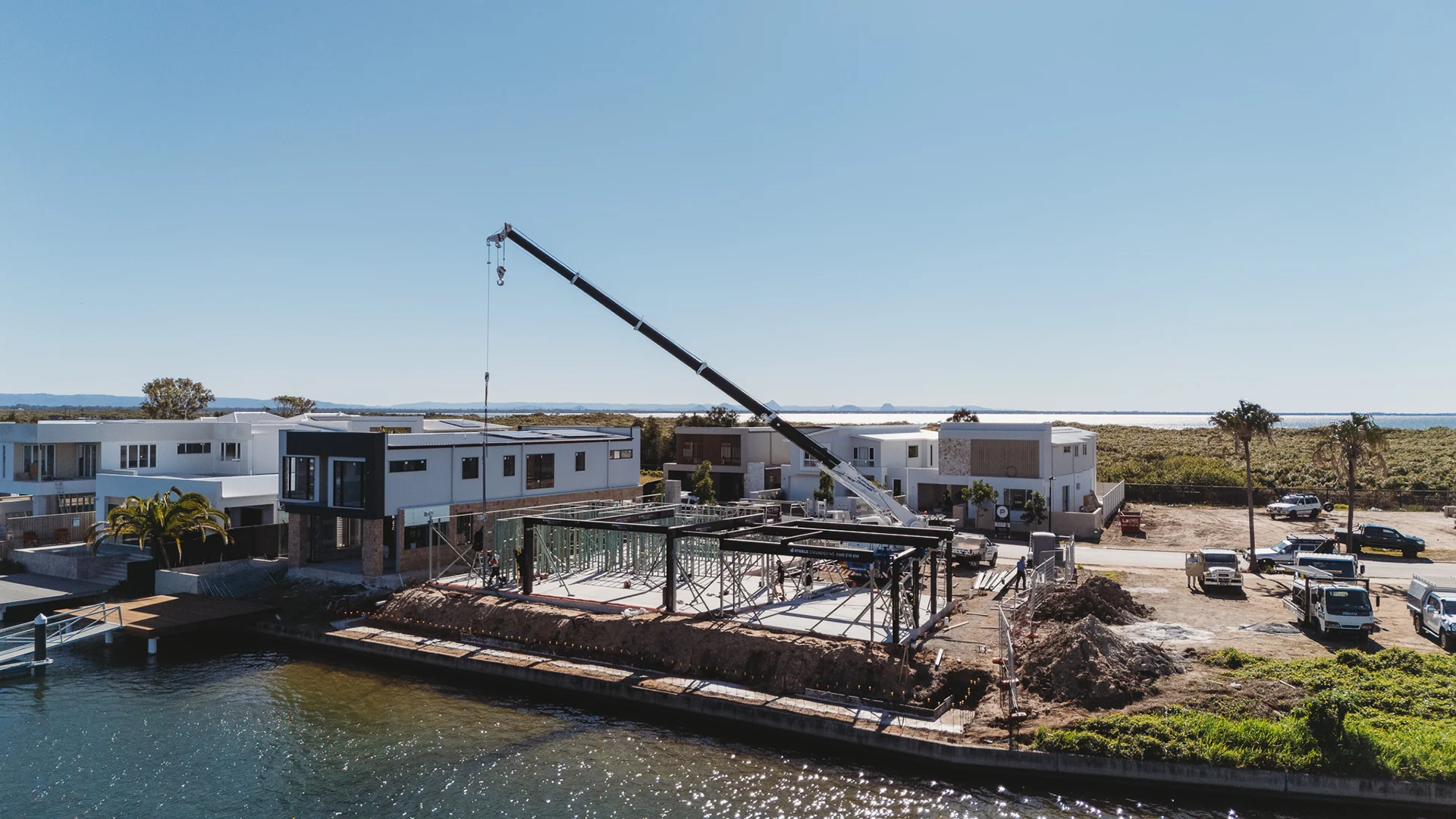 Nella waterfront home under construction on the Redcliffe Peninsula