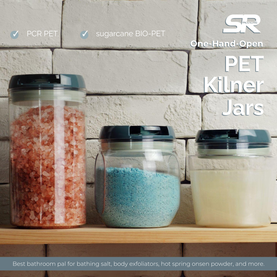 One-hand-open PET Kilner Jars