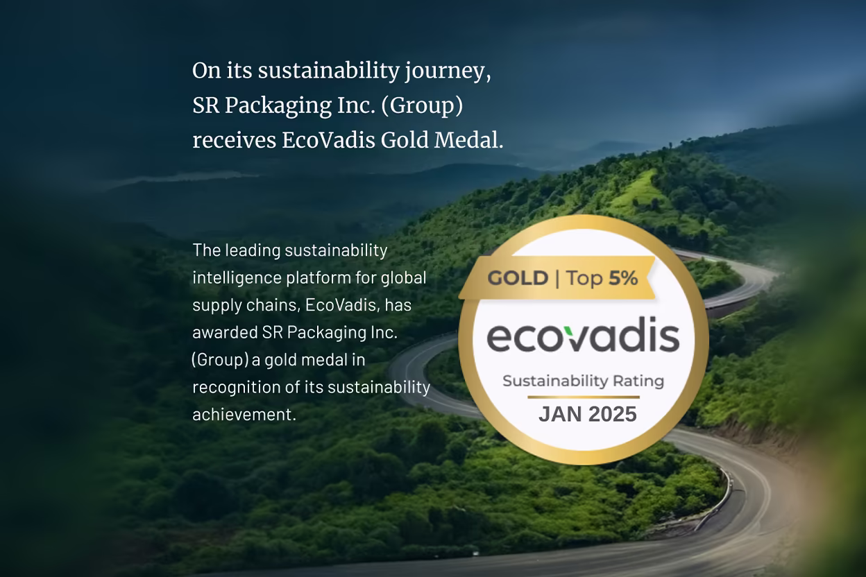 On its sustainability journey, SR Packaging receives EcoVadis Gold Medal.