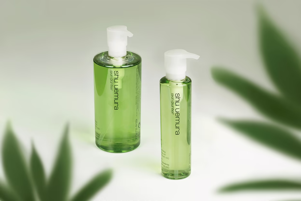 PET bottles & pumps for Shu Uemura Skin Purifiers