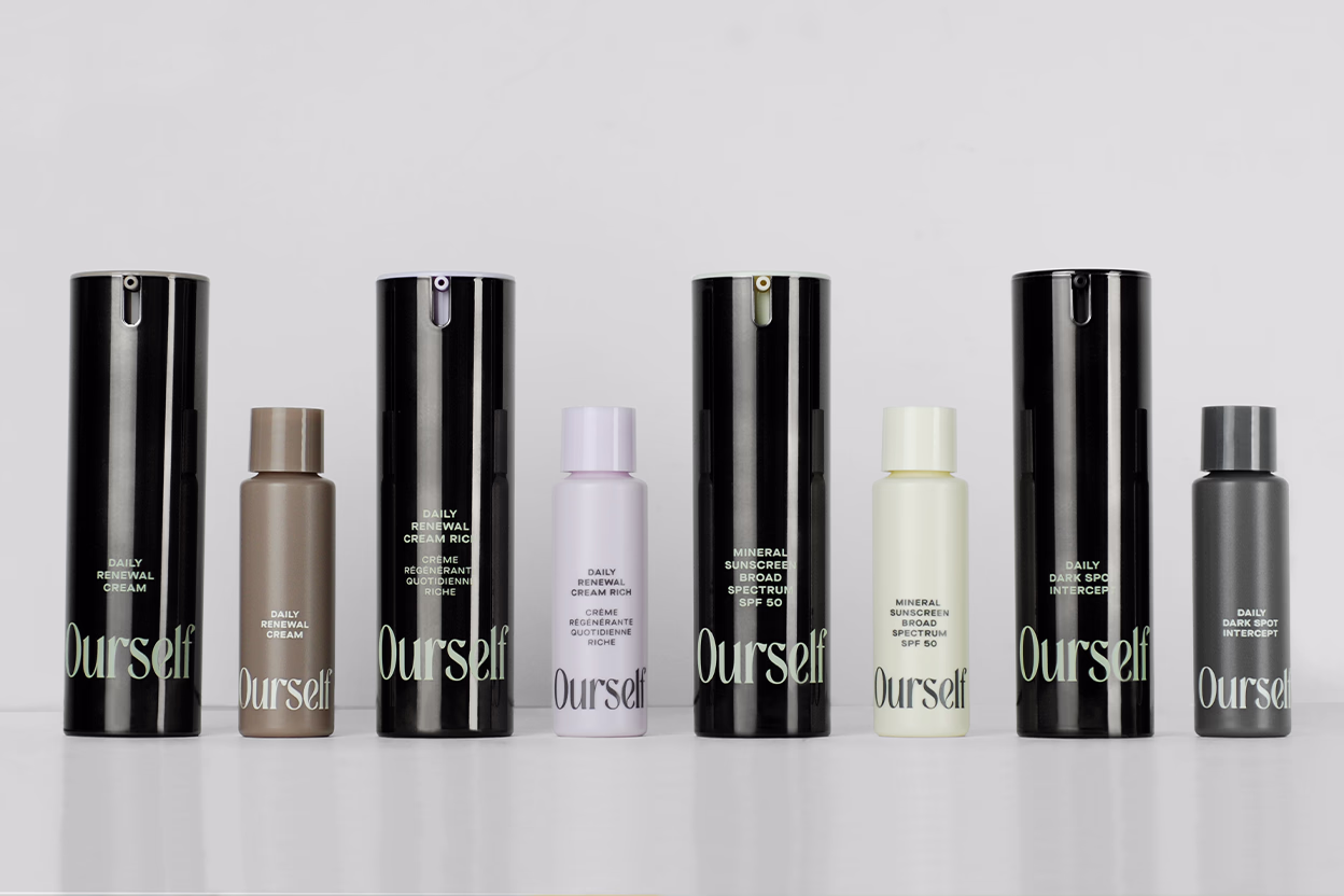 Reuse, Refill, Ourself Skincare - Refillable PCR airless bottles