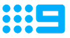 Logo with nine blue dots in three rows and a large blue digit nine on the right.