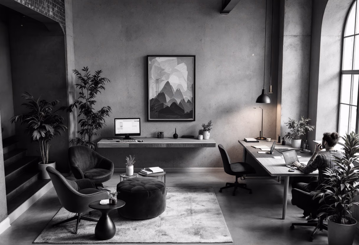 image of people working in an office setting for an ai saas company
