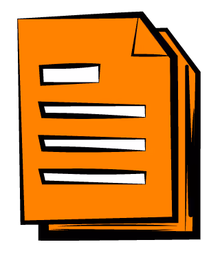 Pop art icon of a stack of orange documents