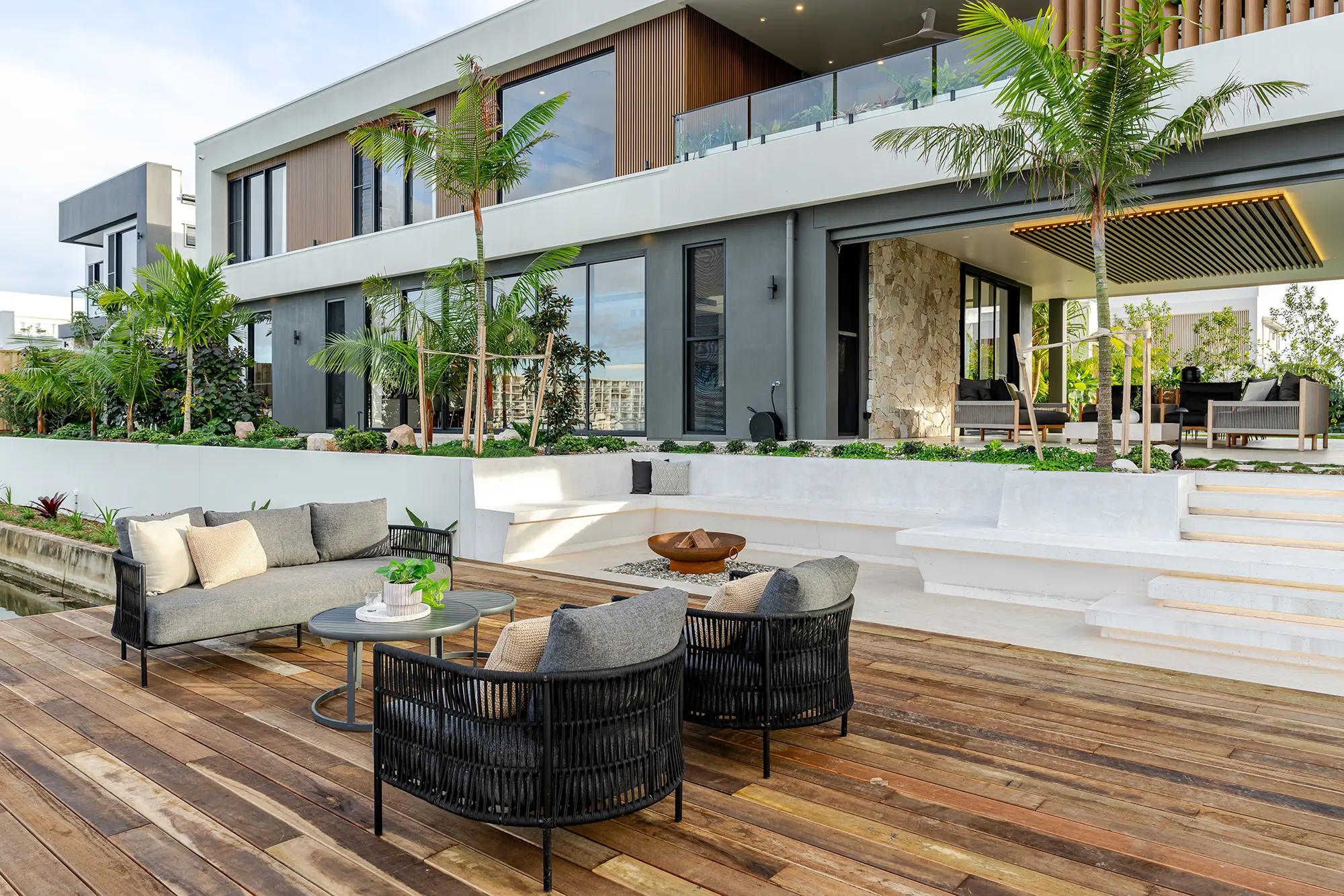 Waterfront deck and alfresco area at Thalassa by Nella in Newport