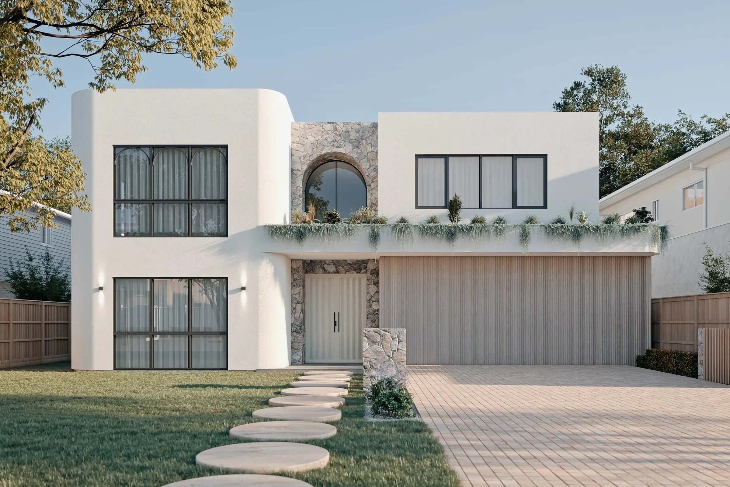 Rendered exterior of the Solis Signature Range home design by Nella