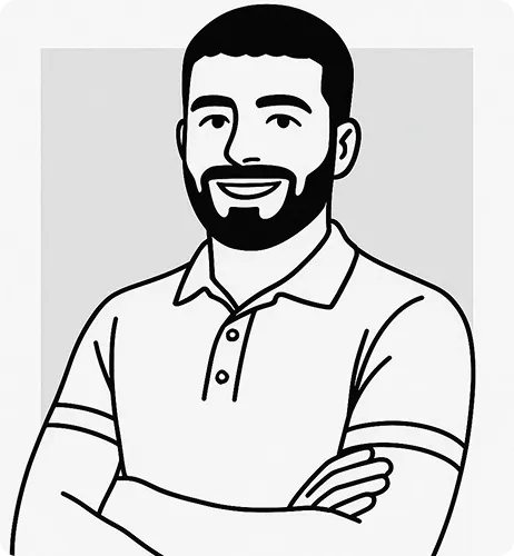 Portrait illustré d'un homme barbu — témoignage, projet Ausmane Paris