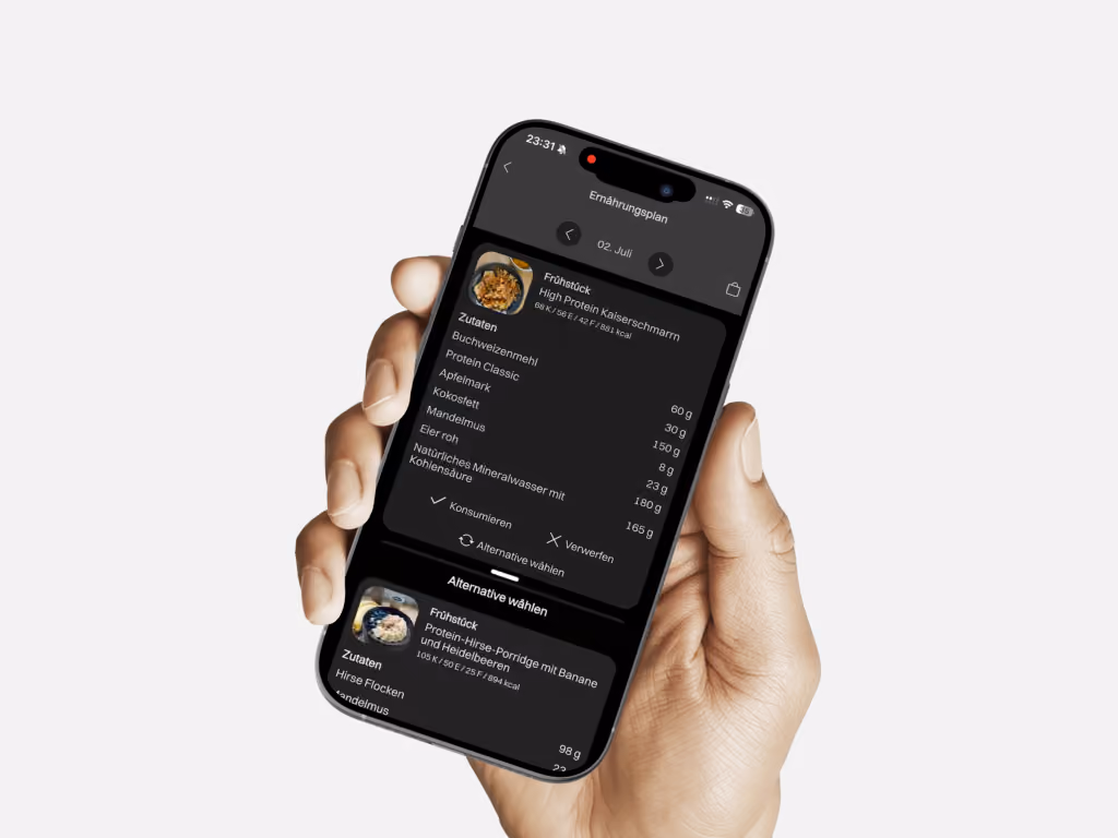 LL-Coaching App: individueller Ernährungsplan