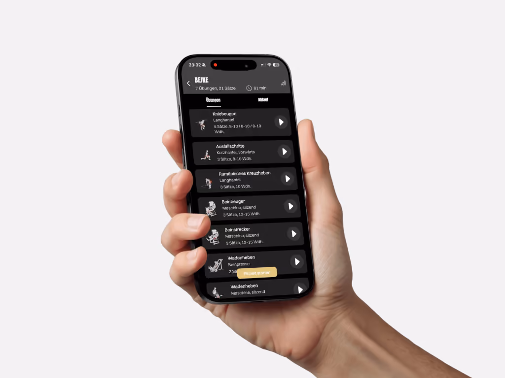 LL-Coaching App: Trainingsplan mit Fortschritts-Tracking