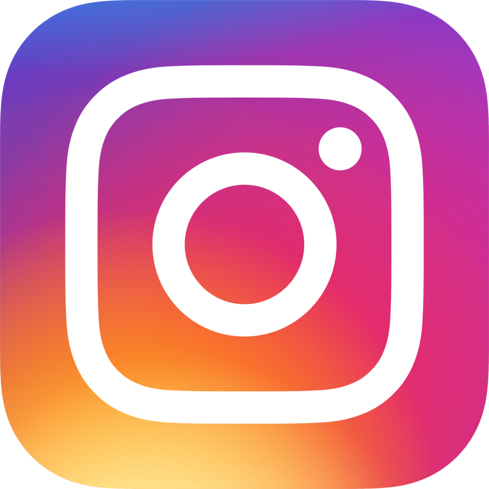 Instagram app icon with a white camera outline on a square background gradient of purple, pink, orange, and yellow.