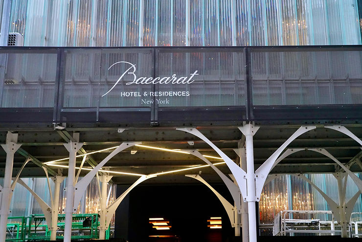 Urban Umbrella® scaffolding solution shown on the Baccarat Hotel and Residences building.