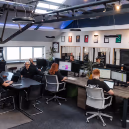 Staff in upstairs Rapid IT office