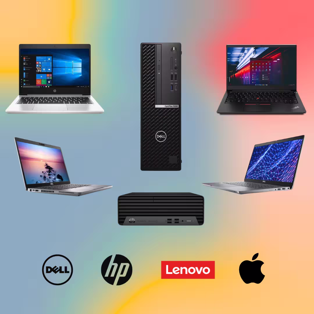 Refurbished IT Hardware range, desktops, laptops, Dell, HP, Lenovo, Apple