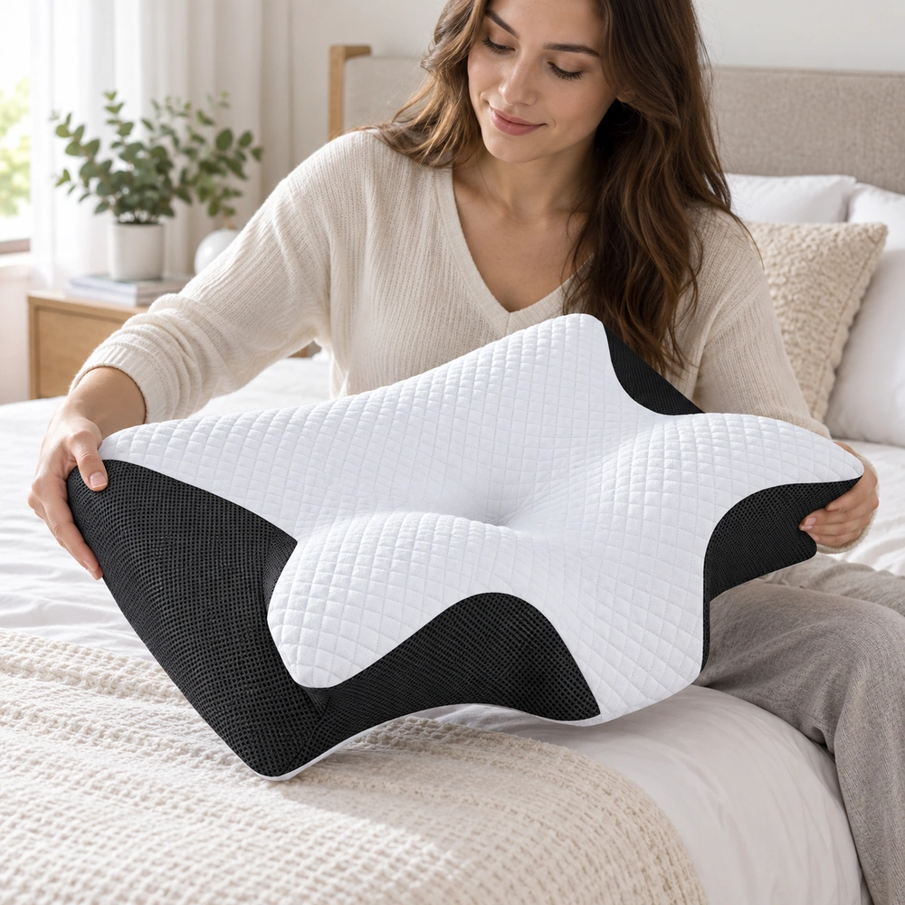 Dual-Height Cervical Memory Foam Pillow