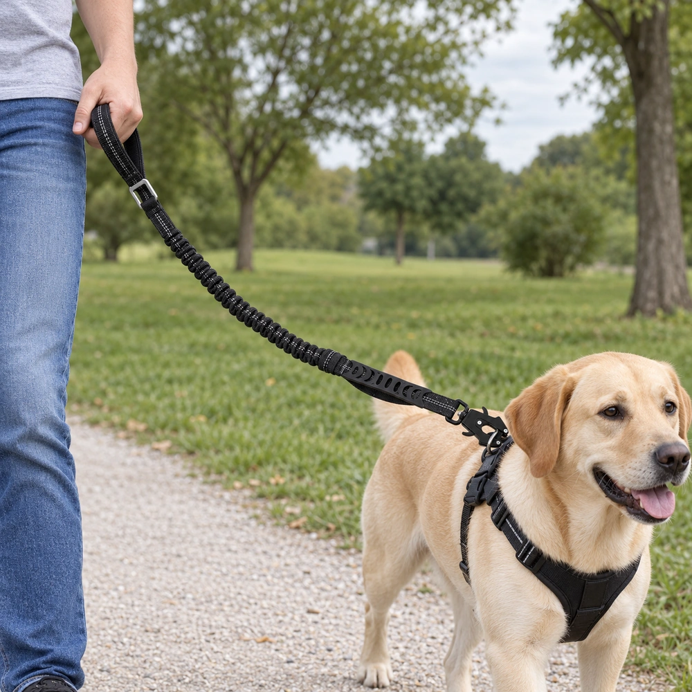 Shock-Absorbing Control Leash