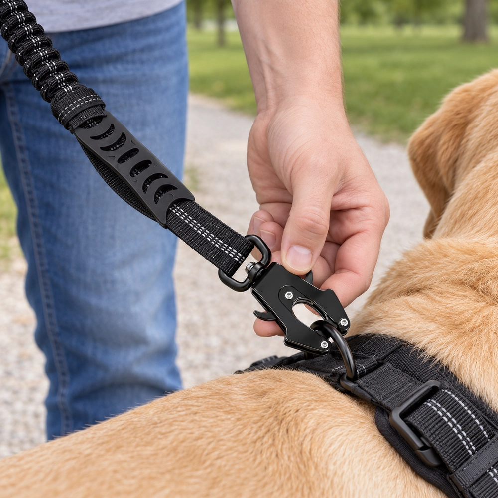 Shock-Absorbing Control Leash