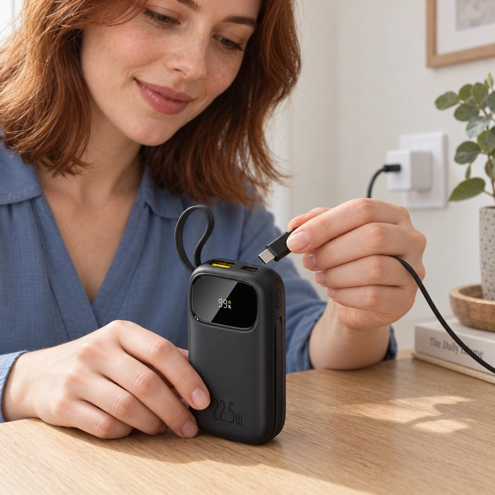 Retractable-Cable Power Bank