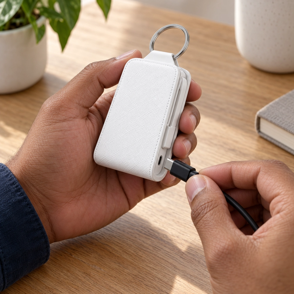 Emergency Dual-Cable Keychain Power Bank