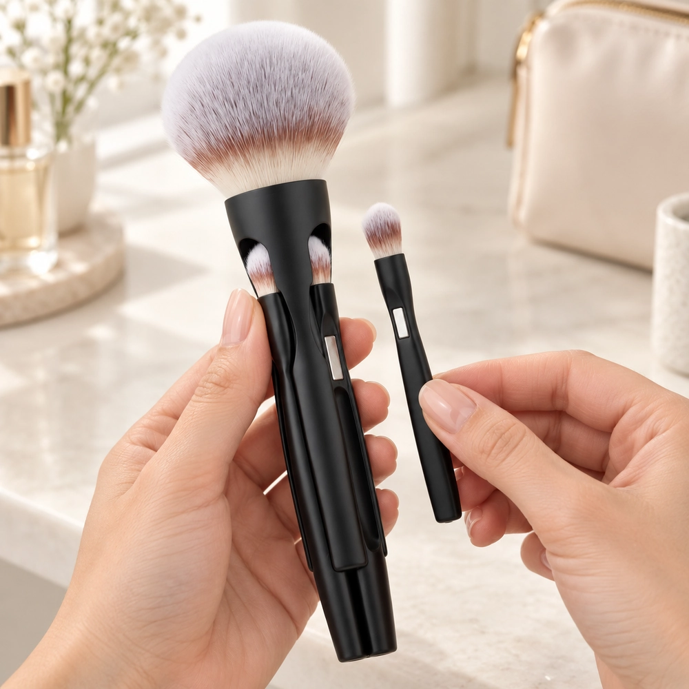 4-in-1 Magnetic Travel Makeup Brush Set