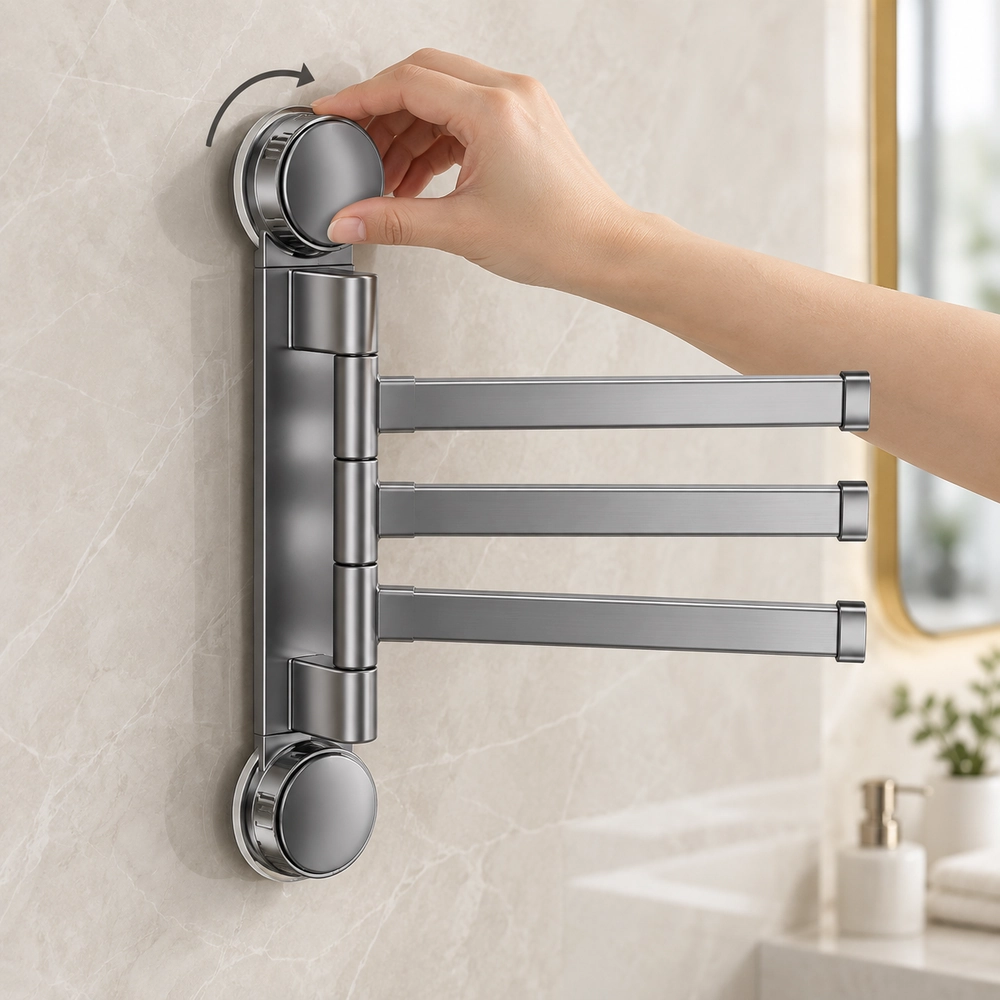 No-Drill Rotating Drying Rack