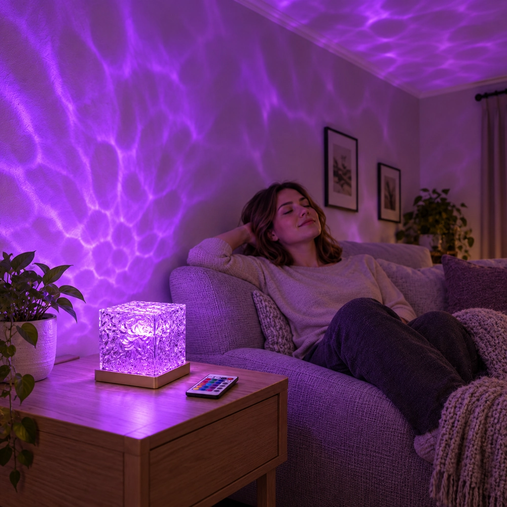 Dynamic Water-Ripple Projection Lamp