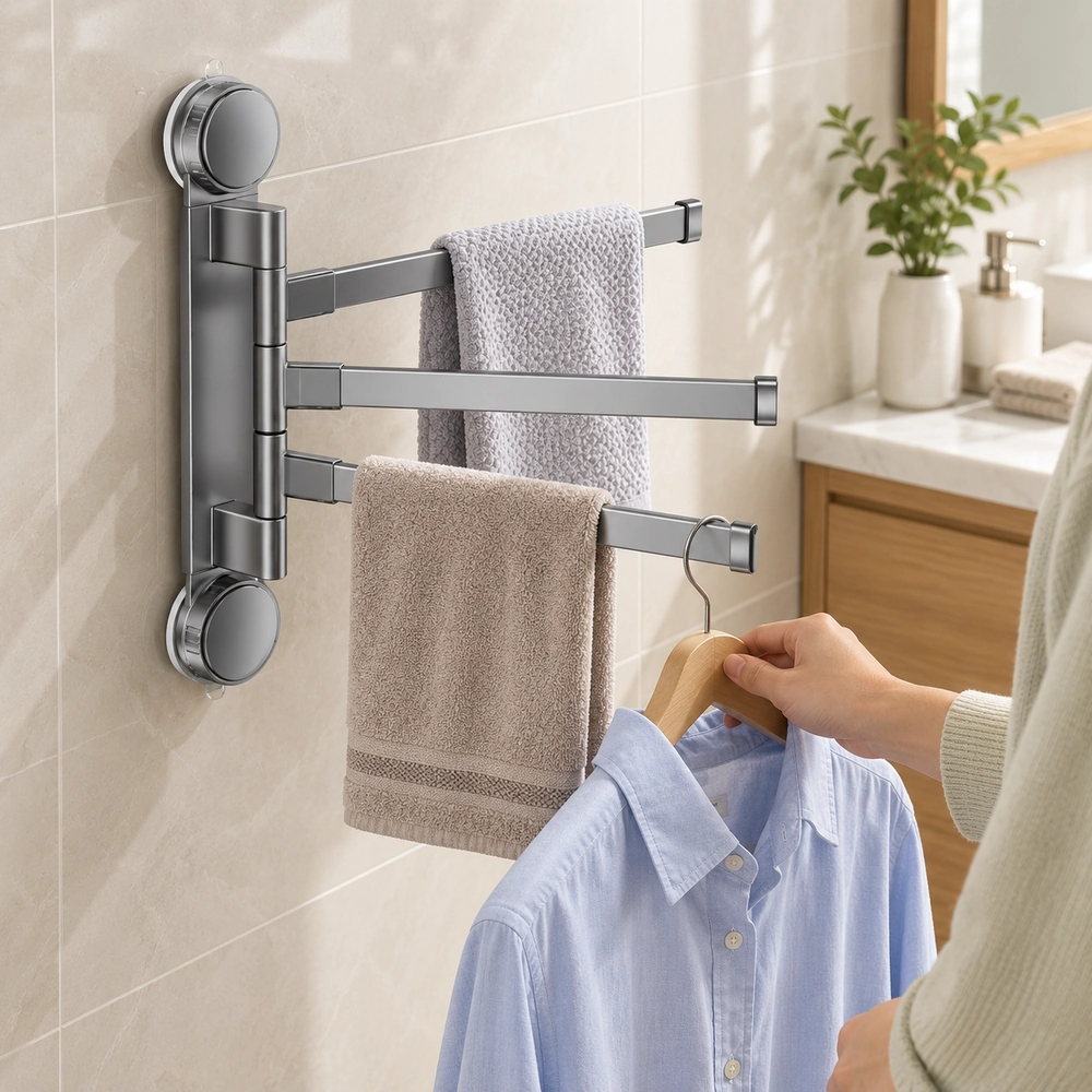 No-Drill Rotating Drying Rack