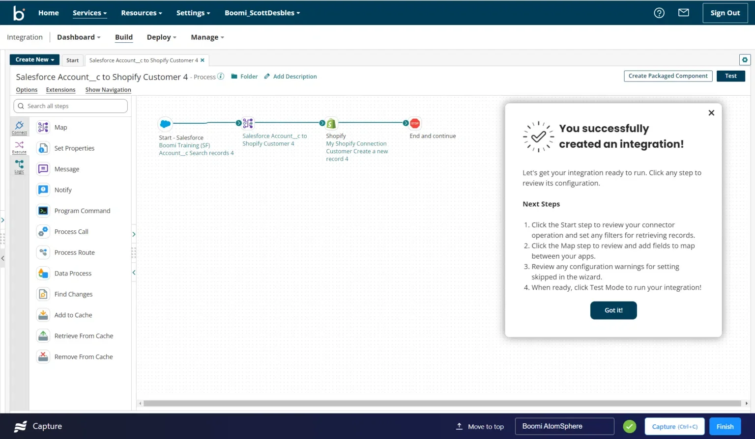 Example of a Salesforce to Shopify integration. Source:boomi.com