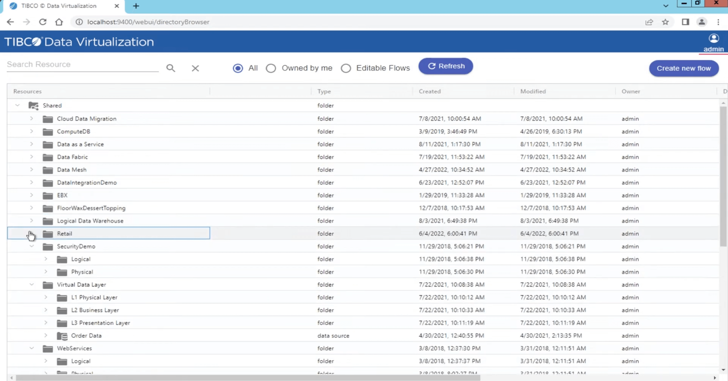 Tibco Data Virtualizations solution. - screenshot