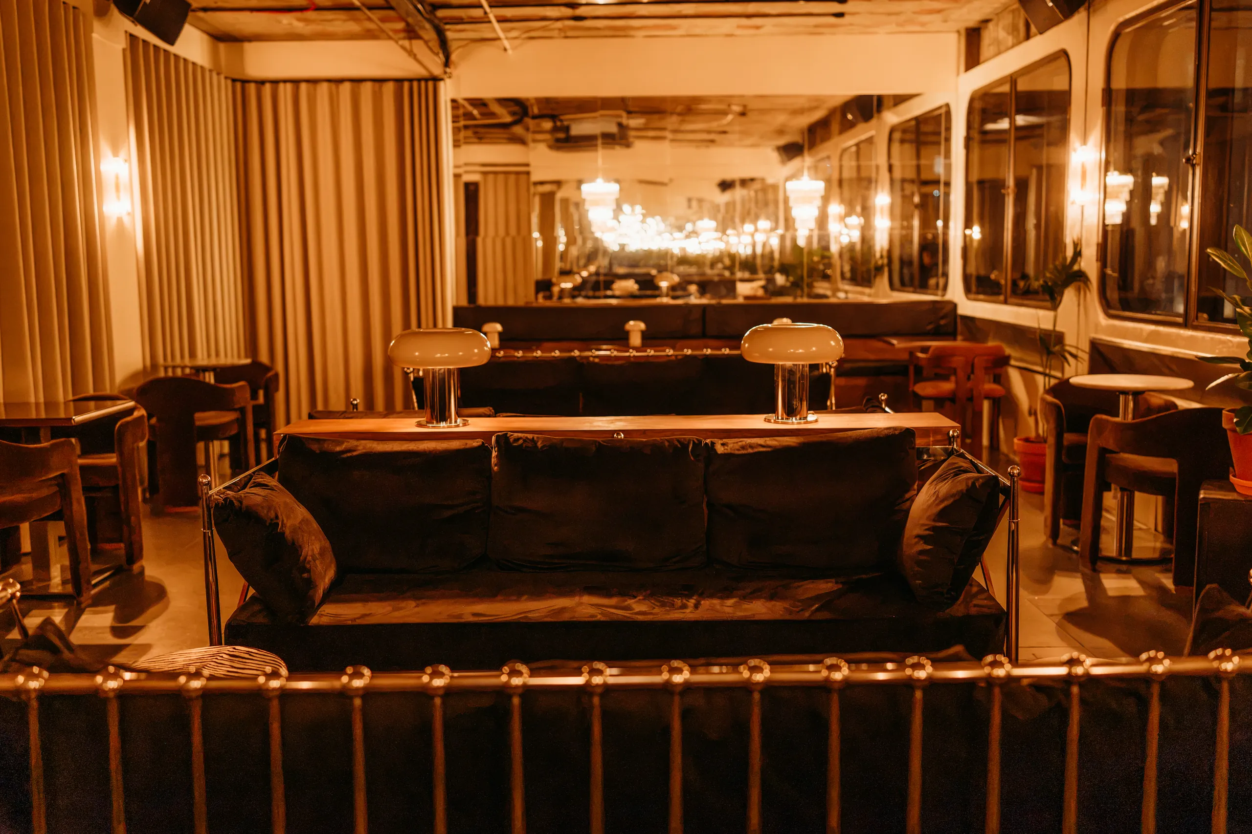 Velvet seating in Nancy's Boudoir
