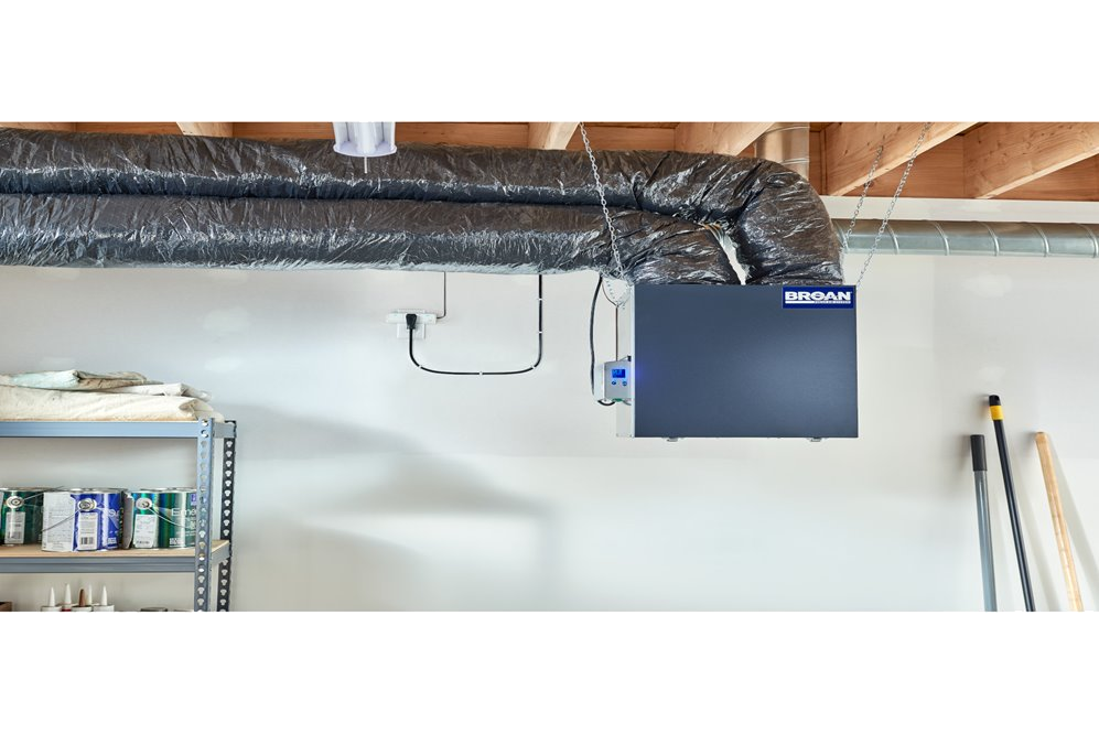 Utility room with ductwork and ventilation equipment
