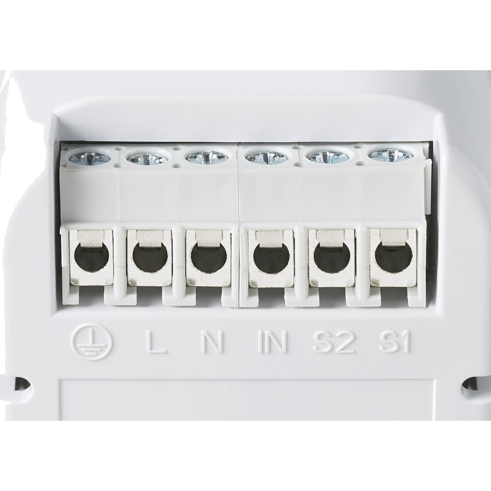 Close-up of the Overture Wall Control wiring terminals